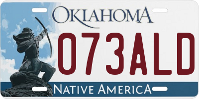 OK license plate 073ALD