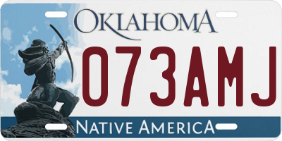 OK license plate 073AMJ