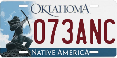 OK license plate 073ANC