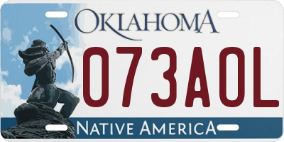 OK license plate 073AOL