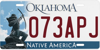 OK license plate 073APJ