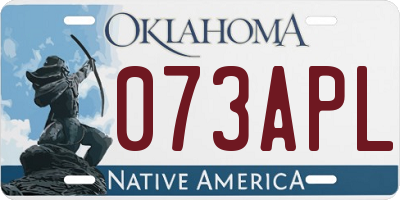 OK license plate 073APL
