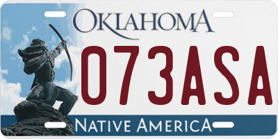 OK license plate 073ASA