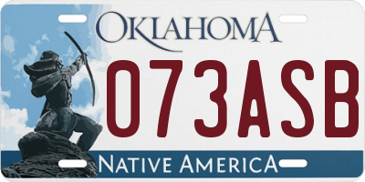 OK license plate 073ASB