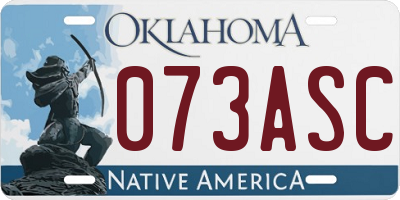 OK license plate 073ASC