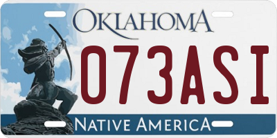 OK license plate 073ASI