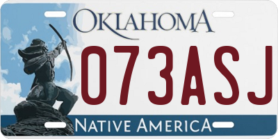 OK license plate 073ASJ