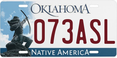OK license plate 073ASL