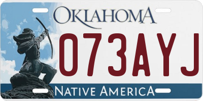 OK license plate 073AYJ