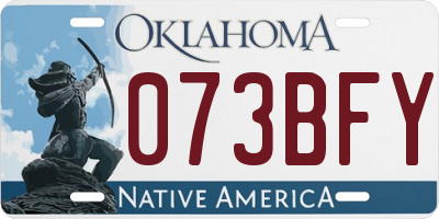 OK license plate 073BFY