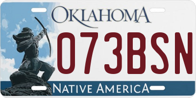OK license plate 073BSN