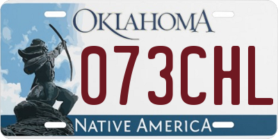 OK license plate 073CHL