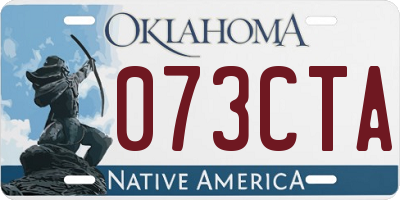 OK license plate 073CTA