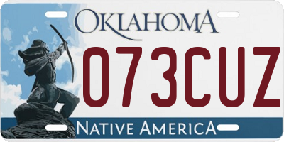 OK license plate 073CUZ