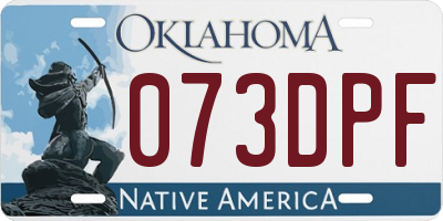 OK license plate 073DPF