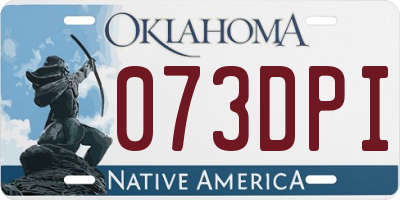 OK license plate 073DPI
