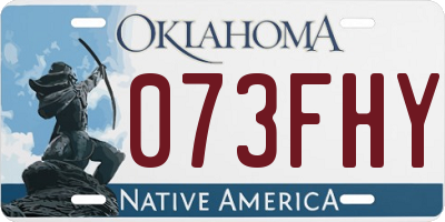 OK license plate 073FHY