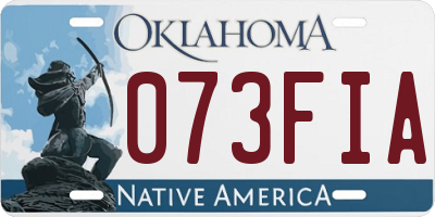 OK license plate 073FIA