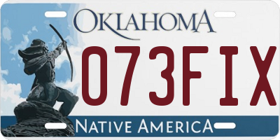 OK license plate 073FIX