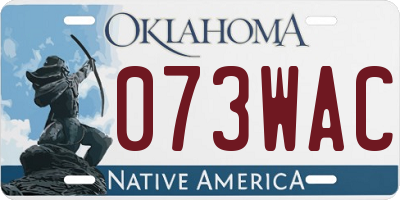 OK license plate 073WAC