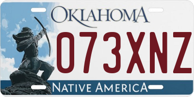 OK license plate 073XNZ