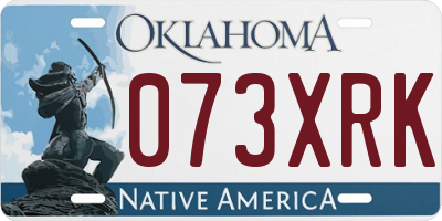 OK license plate 073XRK