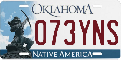 OK license plate 073YNS