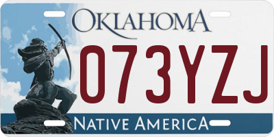 OK license plate 073YZJ