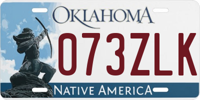OK license plate 073ZLK