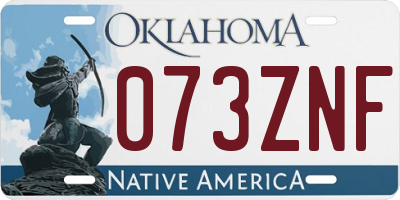 OK license plate 073ZNF