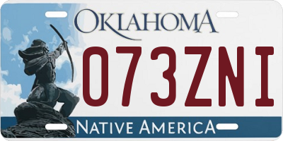 OK license plate 073ZNI