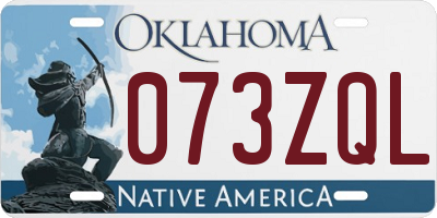 OK license plate 073ZQL