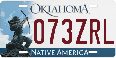 OK license plate 073ZRL