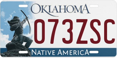 OK license plate 073ZSC