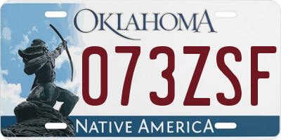 OK license plate 073ZSF