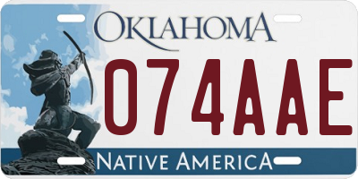 OK license plate 074AAE