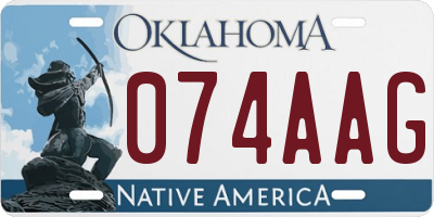 OK license plate 074AAG