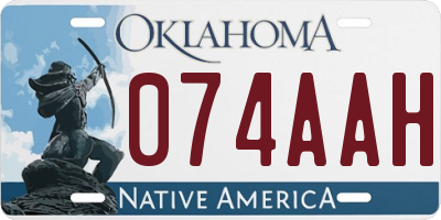 OK license plate 074AAH