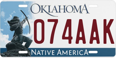 OK license plate 074AAK