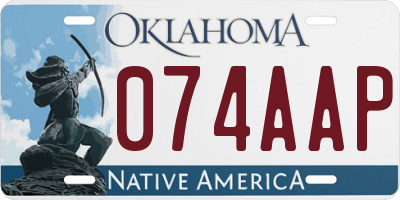 OK license plate 074AAP