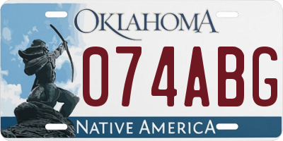 OK license plate 074ABG