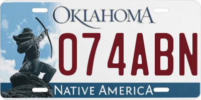 OK license plate 074ABN