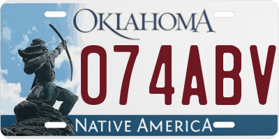 OK license plate 074ABV