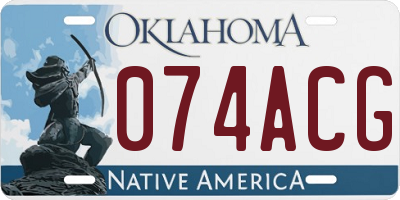 OK license plate 074ACG