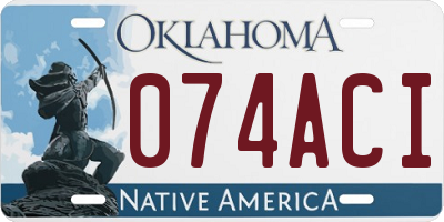 OK license plate 074ACI