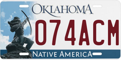 OK license plate 074ACM