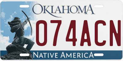 OK license plate 074ACN