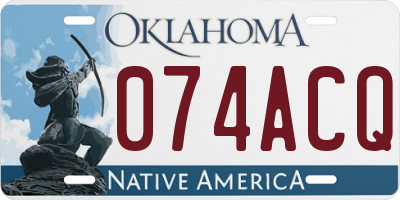 OK license plate 074ACQ