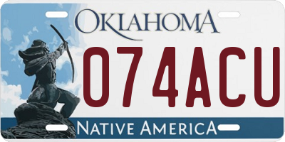 OK license plate 074ACU