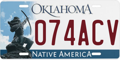OK license plate 074ACV